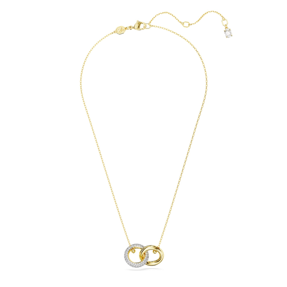 Swarovski Dextera Gold Interlocking Loop Pendant Necklace