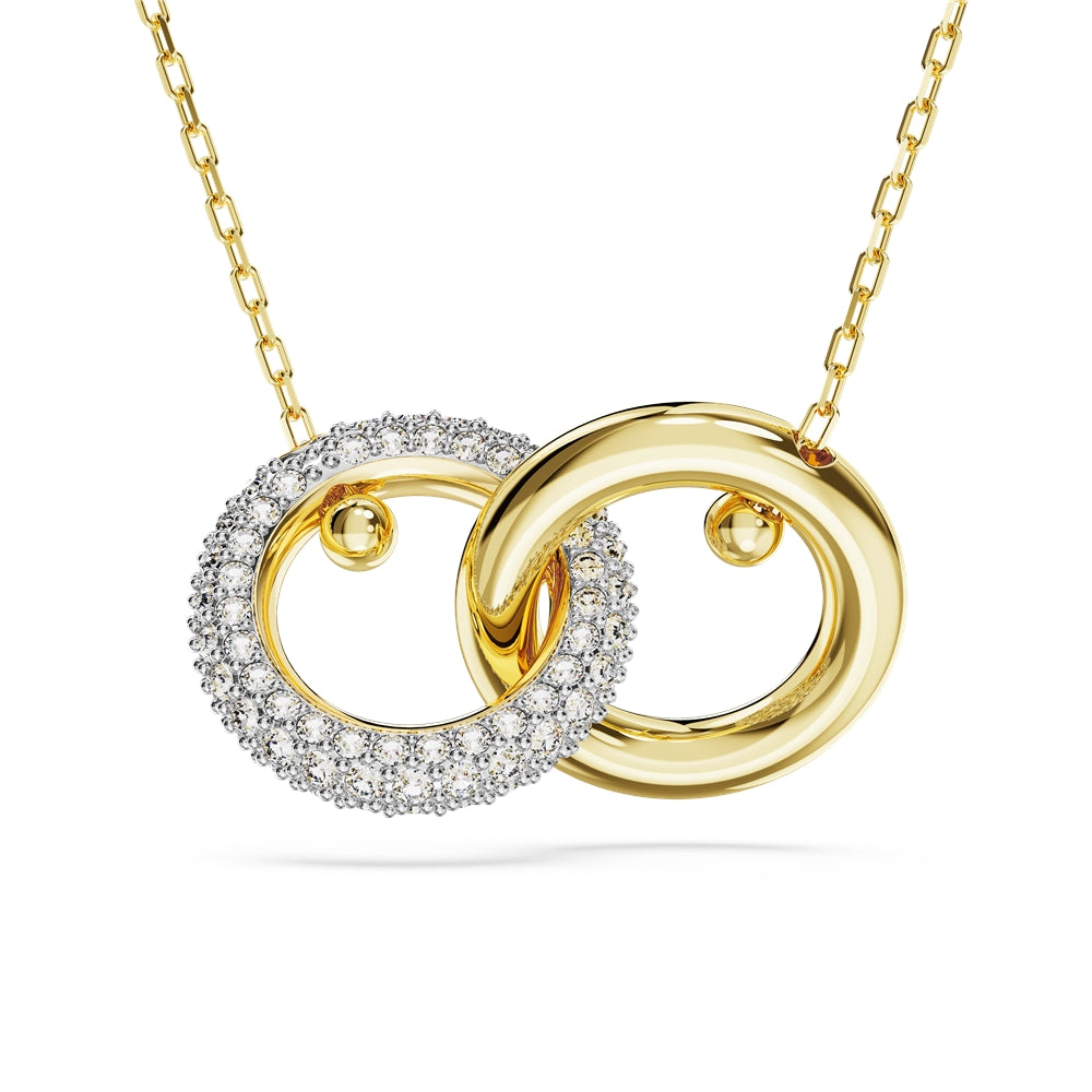 Swarovski Dextera Gold Interlocking Loop Pendant Necklace