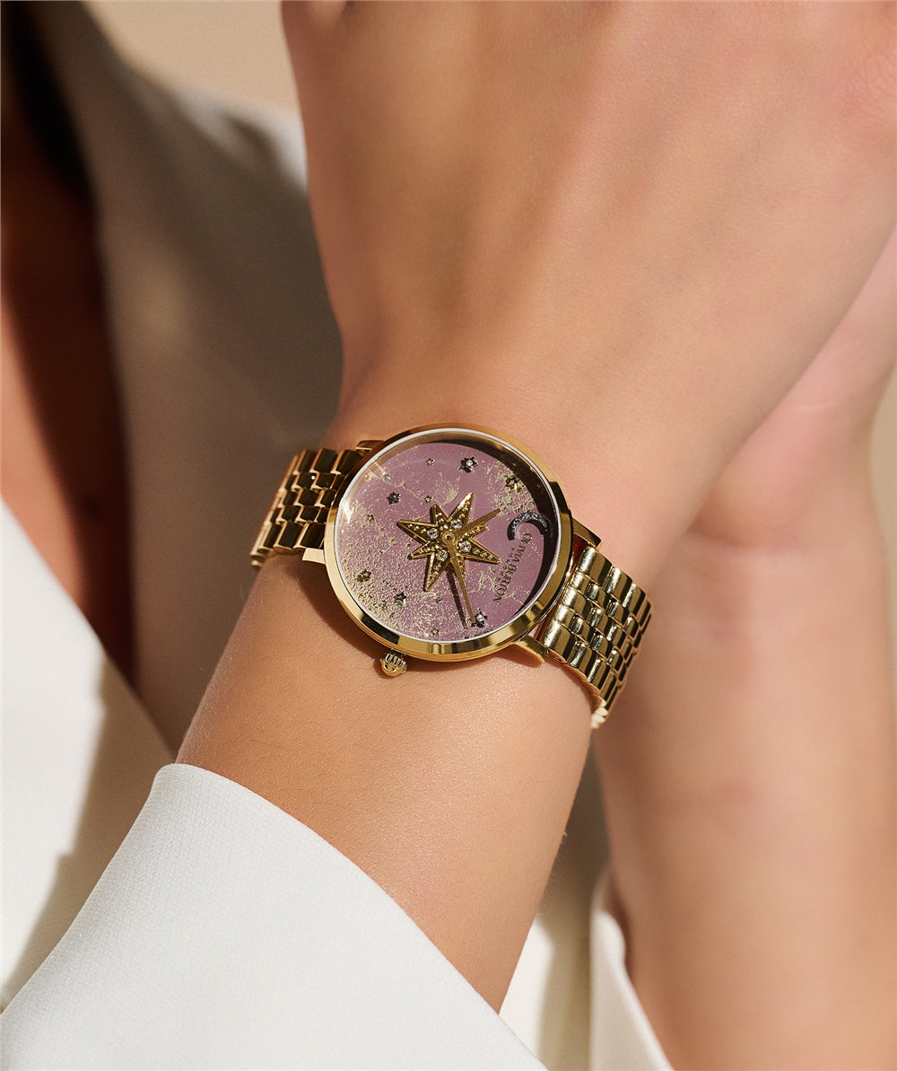 Olivia Burton Gold Celestial Nova 5 Link Watch