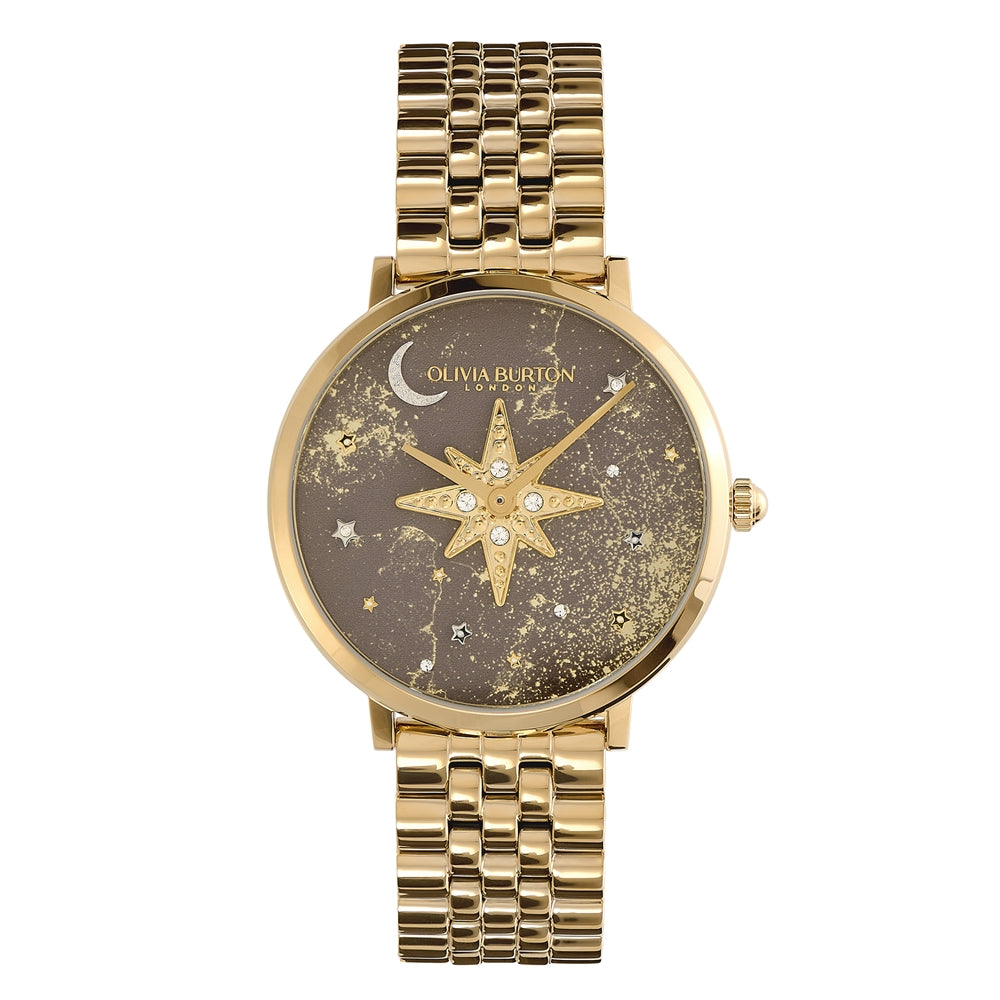 Olivia Burton Gold Celestial Nova 5 Link Watch