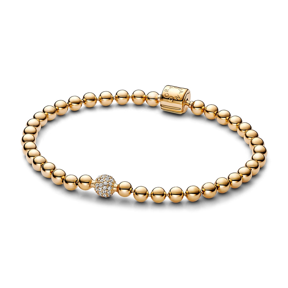 Pandora Gold Beads & Pavé & Bracelet