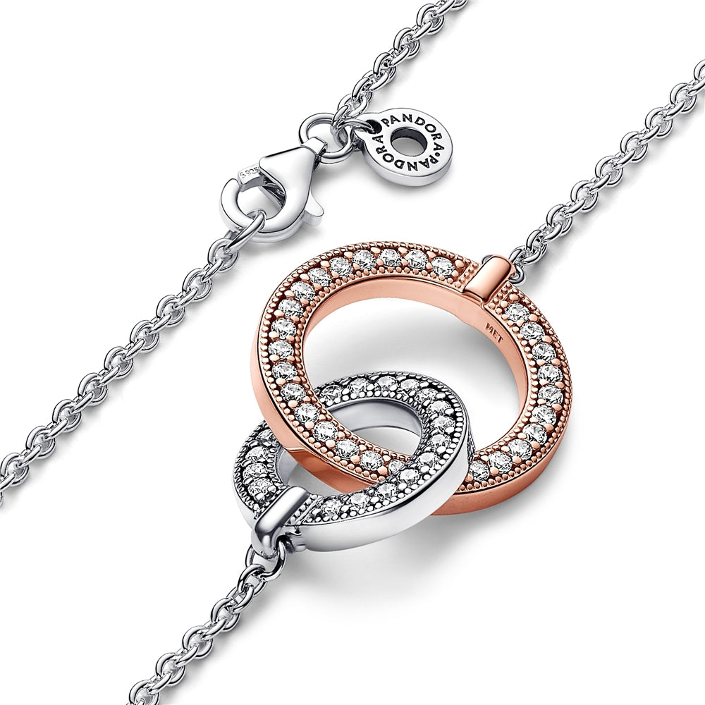Pandora Signature Two-tone Intertwined Circles Necklace