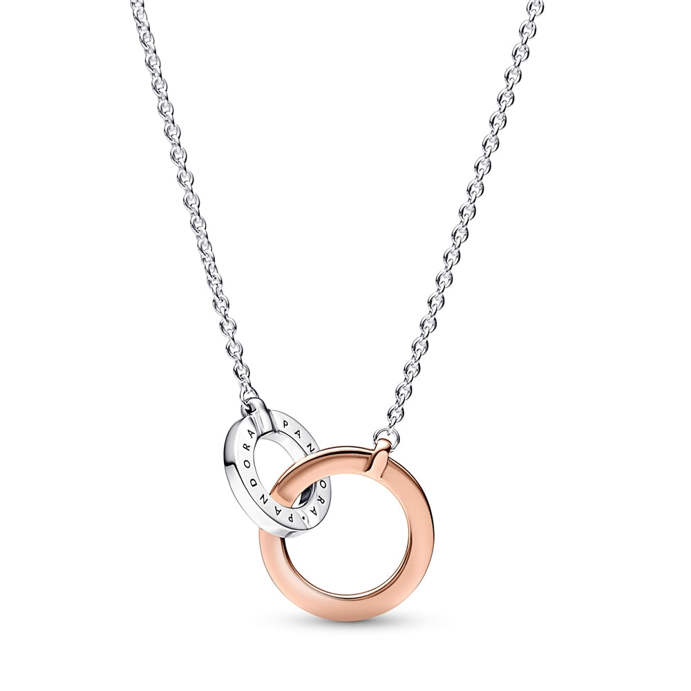 Pandora Signature Two-tone Intertwined Circles Necklace