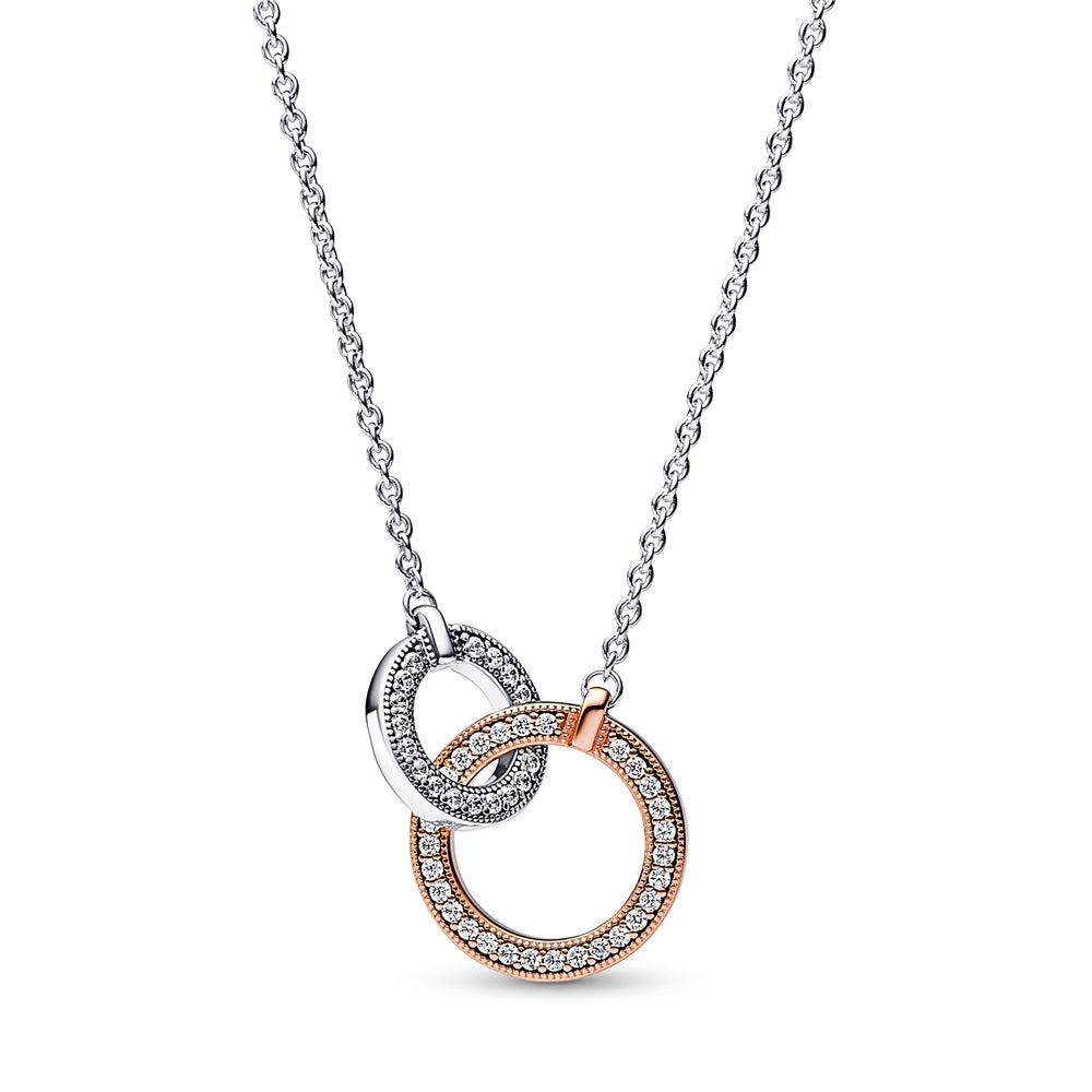 Pandora Signature Two-tone Intertwined Circles Necklace