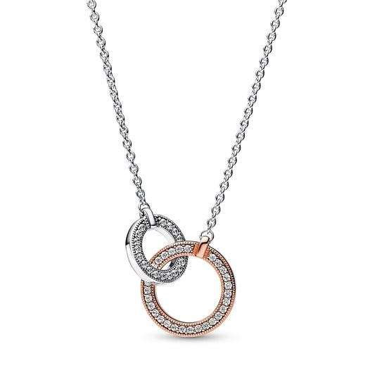 Pandora Signature Two-tone Intertwined Circles Necklace