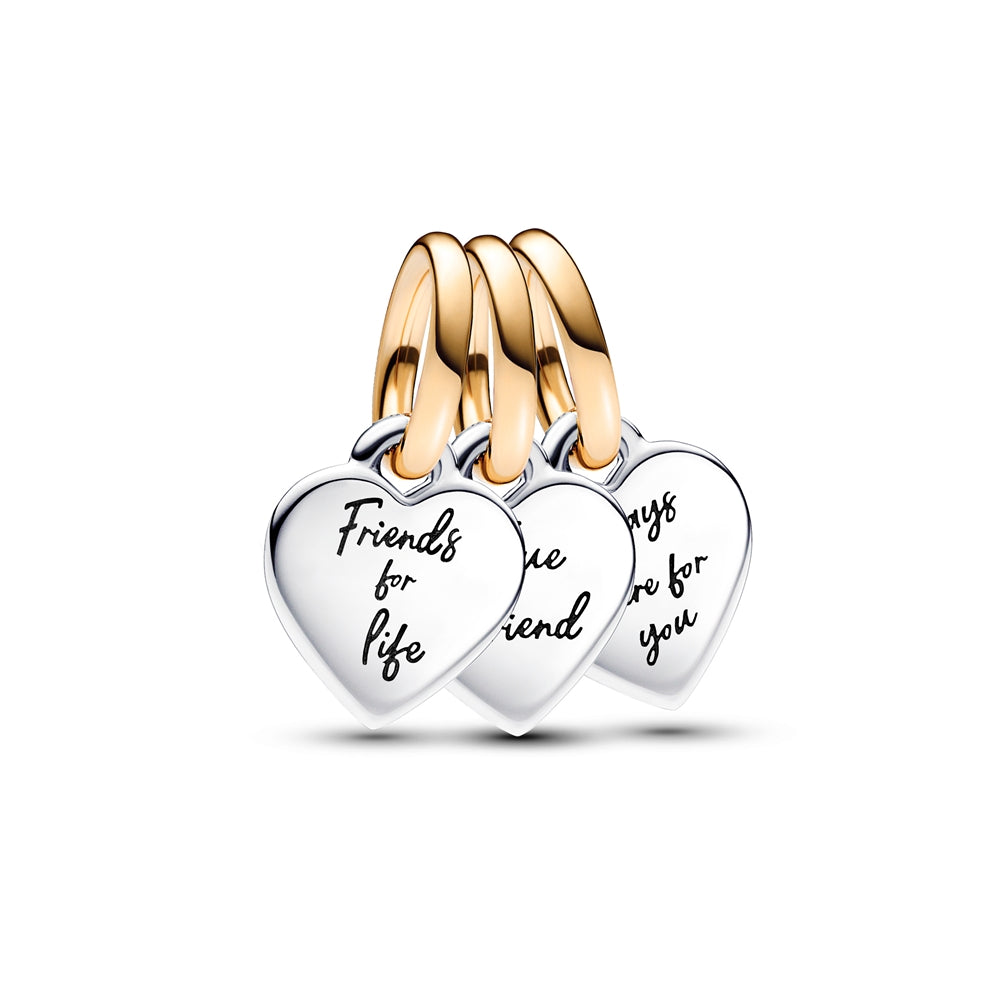 Pandora Two-Tone Splitable Friendship Triple Dangle Charm
