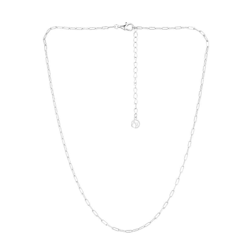 Argento Silver 35CM Paper Clip Necklace