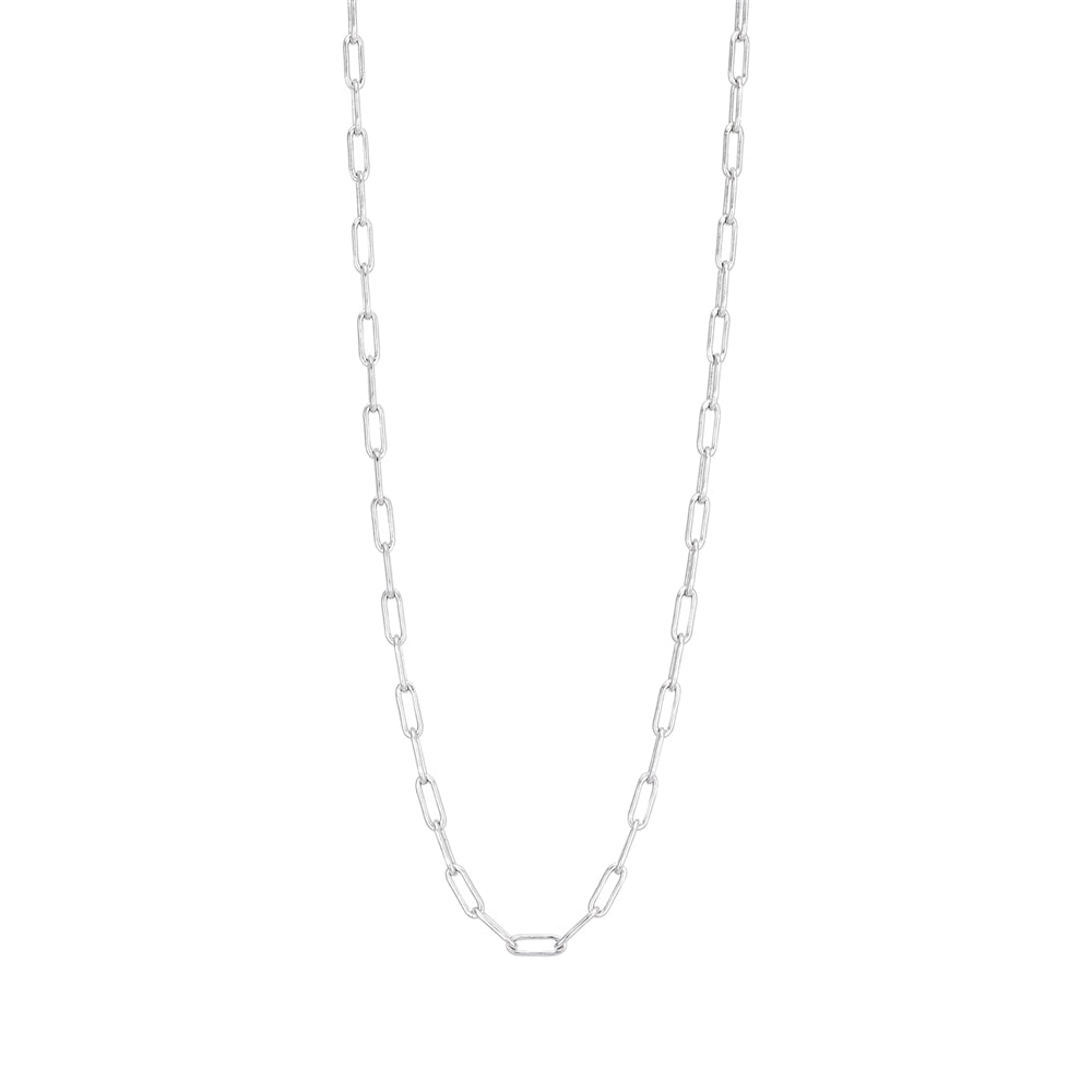 Argento Silver 35CM Paper Clip Necklace