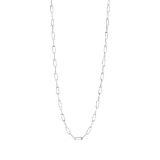 Argento Silver 35CM Paper Clip Necklace