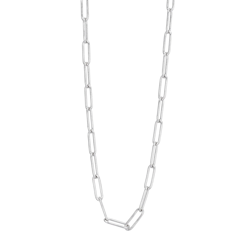 Argento Silver 46CM Paper Clip Necklace 