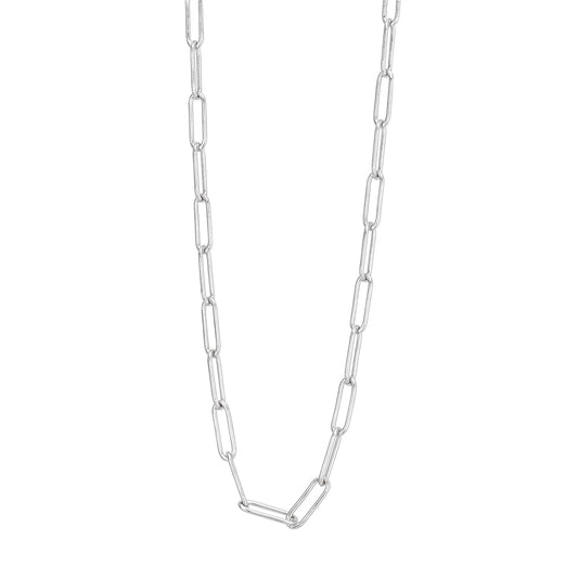 Argento Silver 46CM Paper Clip Necklace 