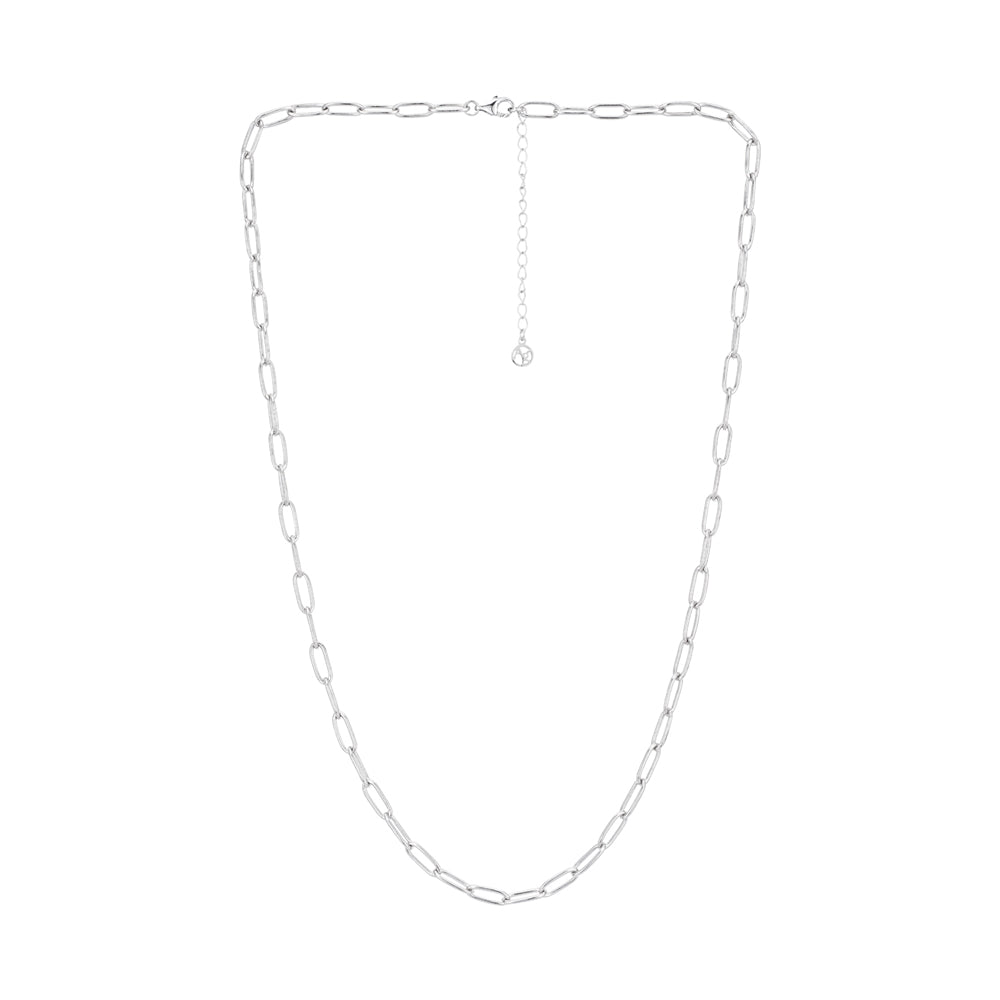 Argento Silver 51CM Paper Clip Necklace