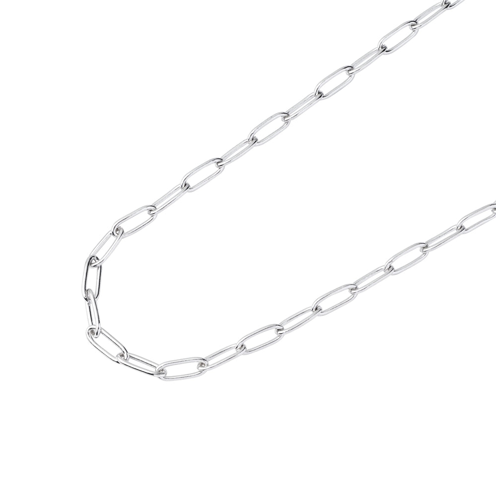 Argento Silver 51CM Paper Clip Necklace