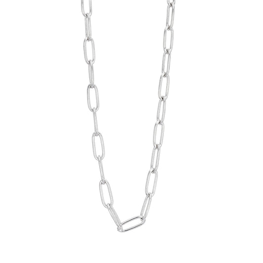 Argento Silver 51CM Paper Clip Necklace