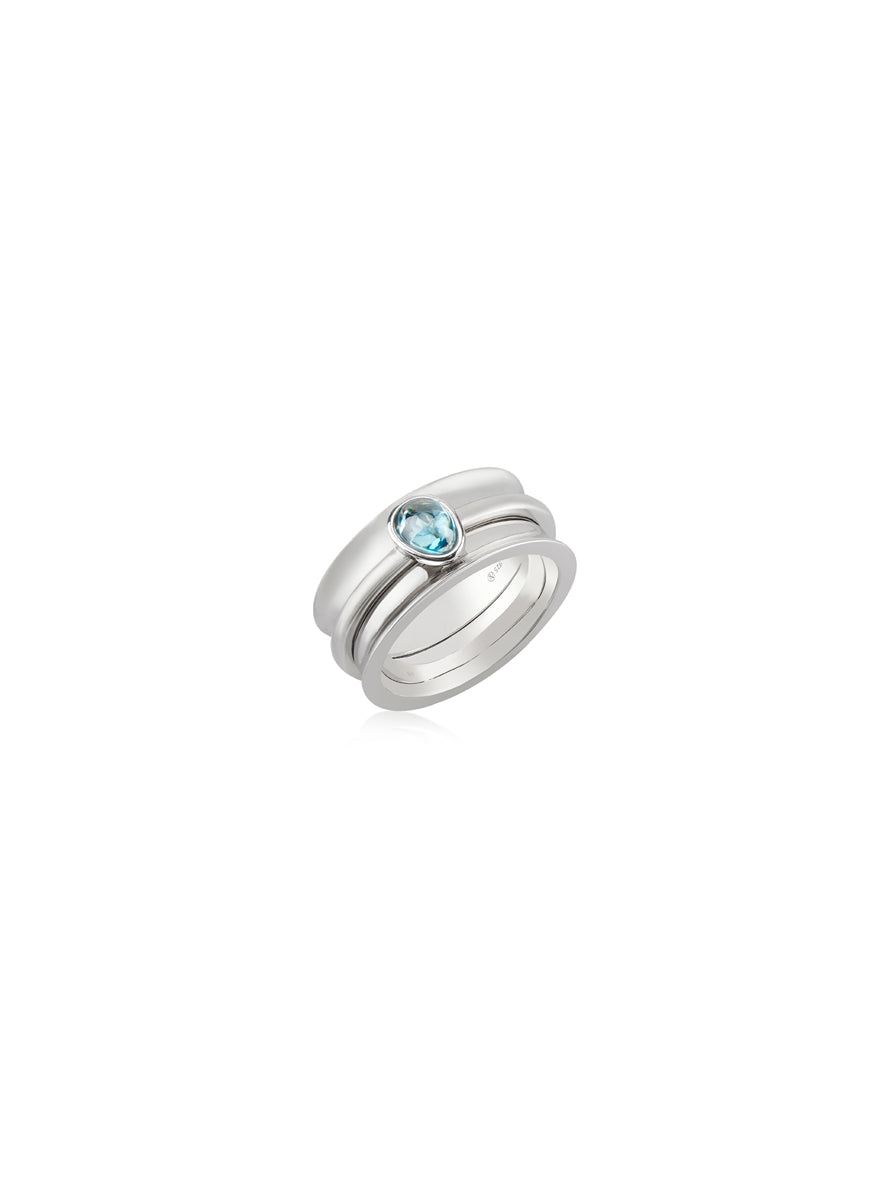 Argento Silver Aqua Stone Tranquil Ring