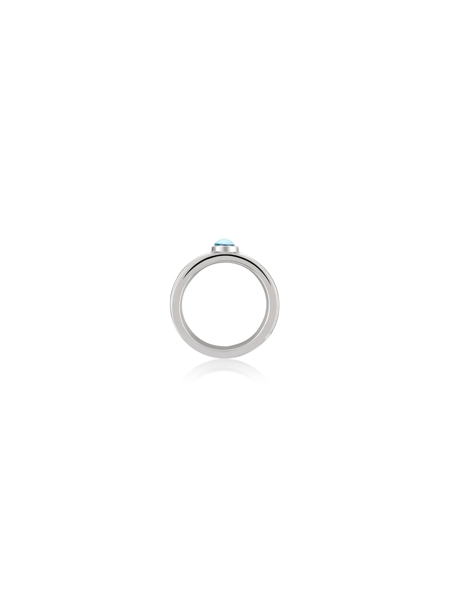 Argento Silver Aqua Stone Tranquil Ring