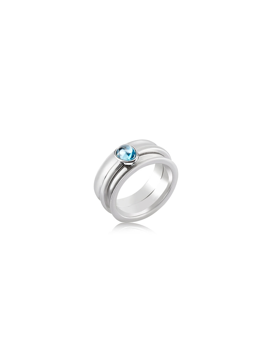 Argento Silver Aqua Stone Tranquil Ring