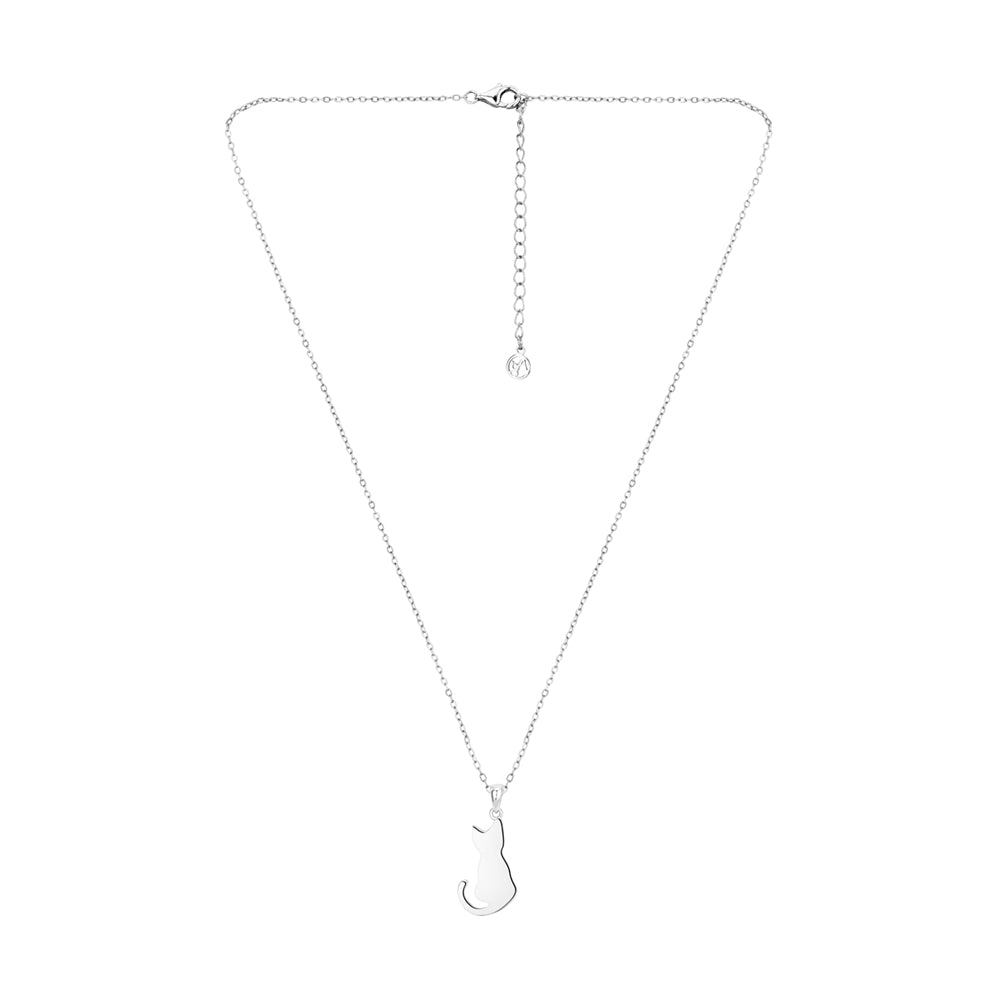 Argento Silver Cat Pendant Necklace