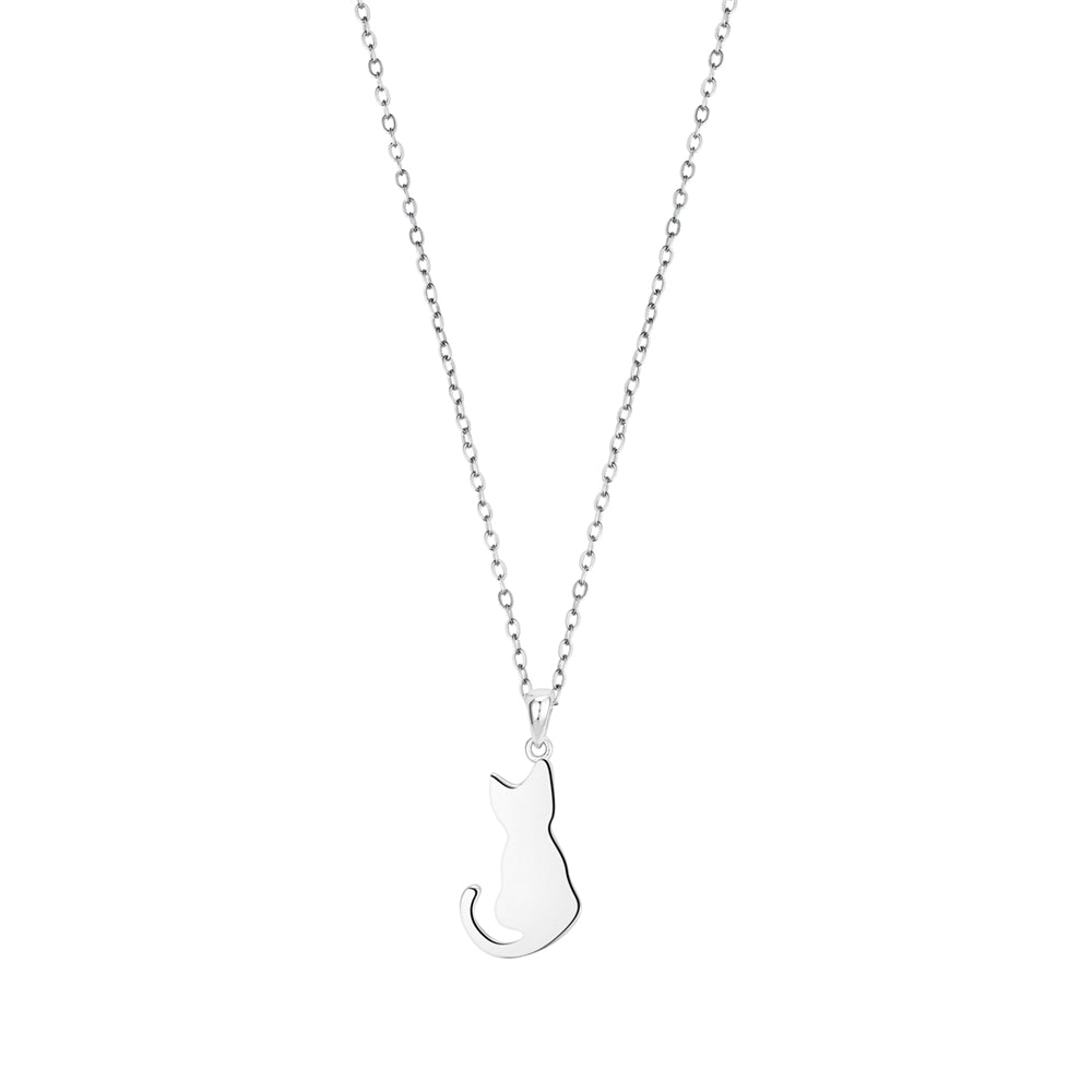 Argento Silver Cat Pendant Necklace