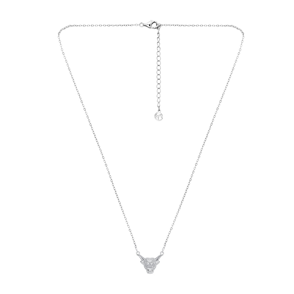 Argento Silver Highland Cow Necklace
