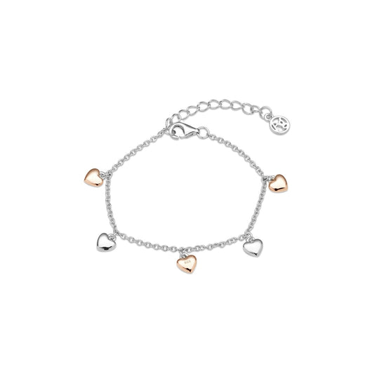 Argento Silver and Rose Gold Kids Heart Bracelet