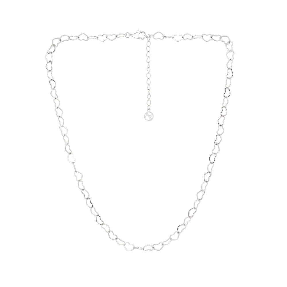 Argento Silver Heart Link Chain Necklace 