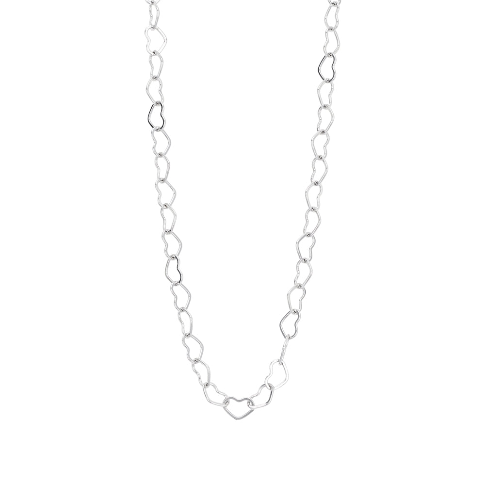 Argento Silver Heart Link Chain Necklace 