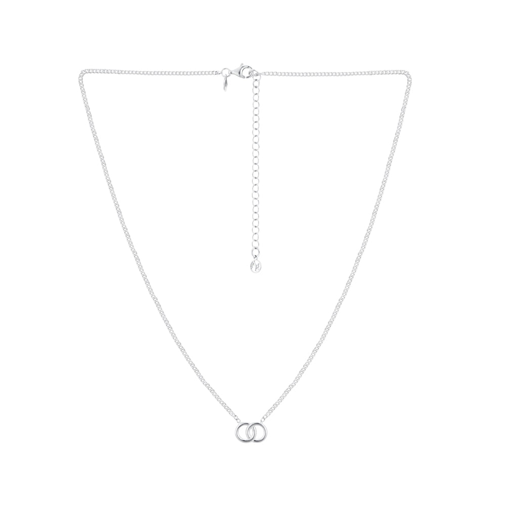 Argento Silver Linked CZ Circle Necklace
