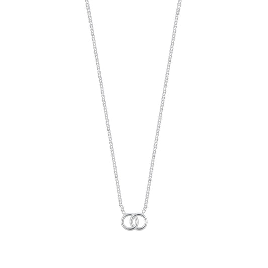 Argento Silver Linked CZ Circle Necklace