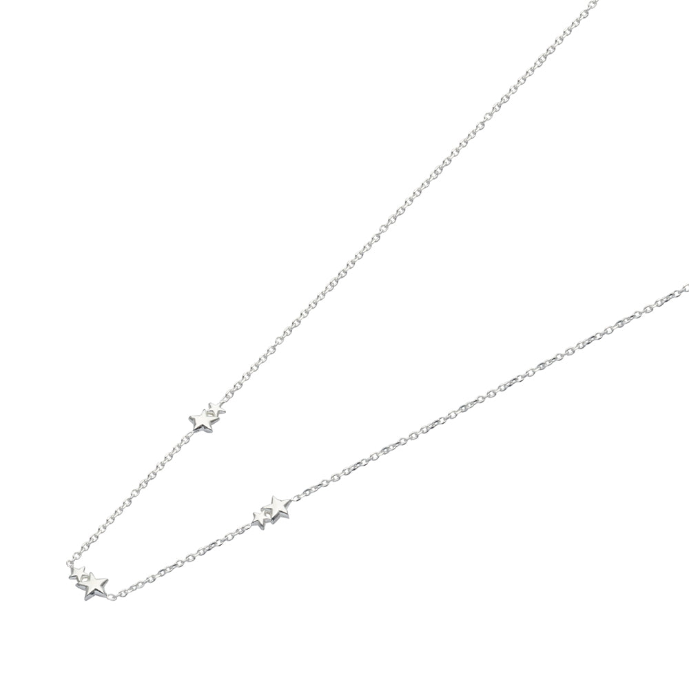 Argento Silver Multi Star Kids Necklace