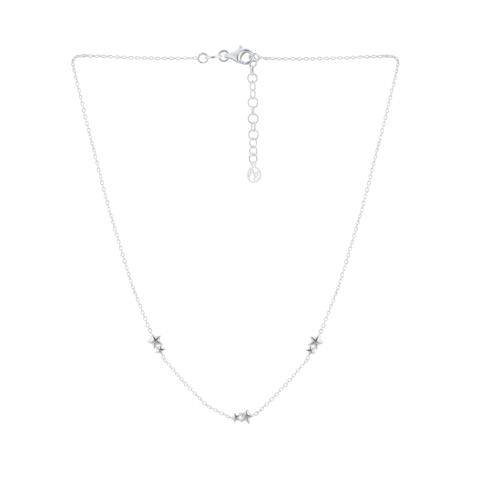 Argento Silver Multi Star Kids Necklace