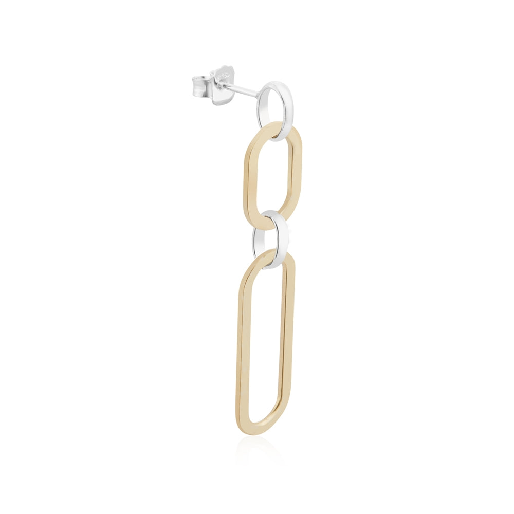 Argento Silver Two Toned Drop Earrings 