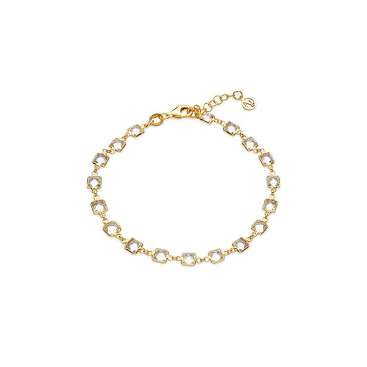 Argento Gold Square Solitaire Link Bracelet