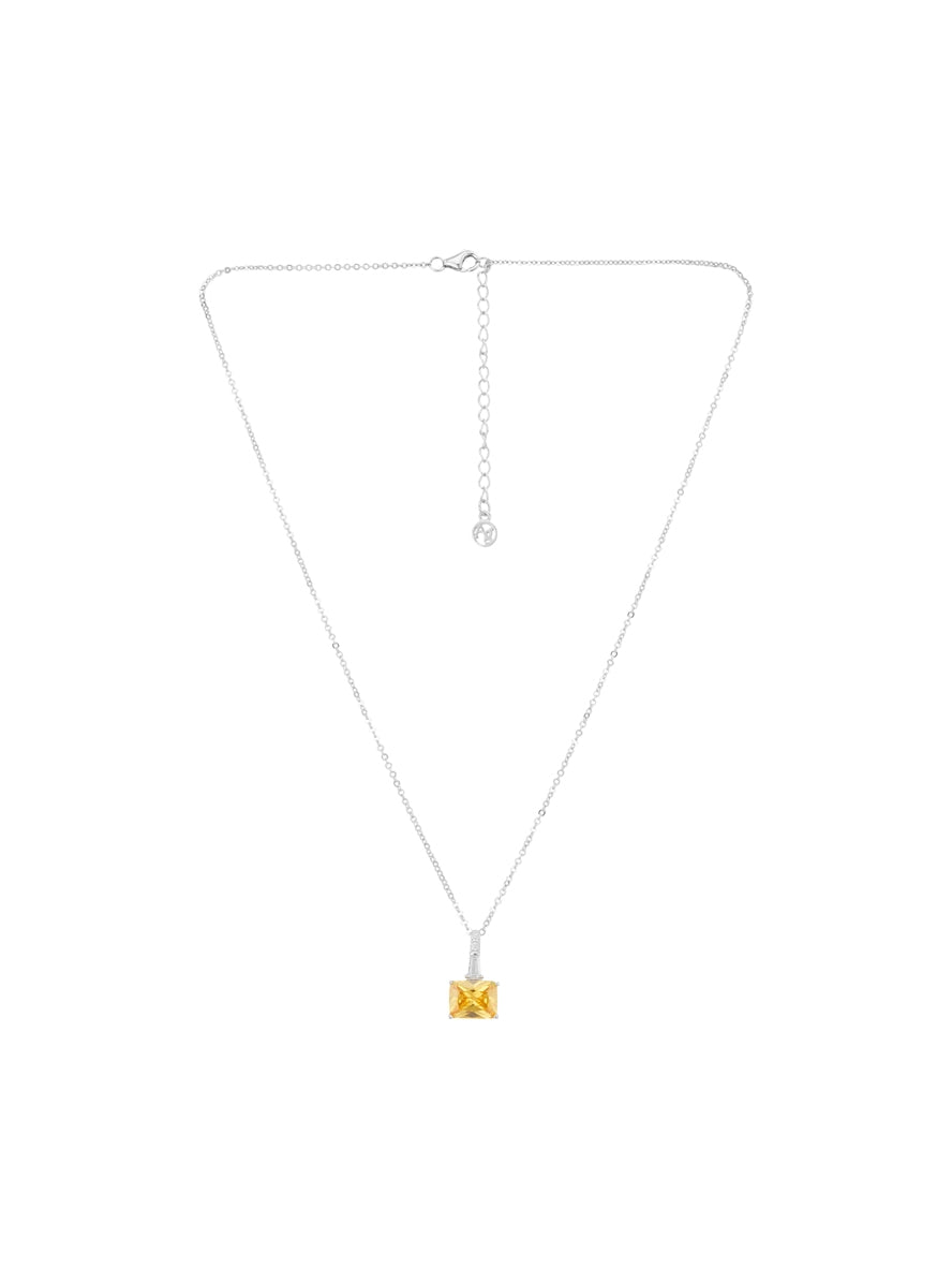 Argento Silver and Yellow Solitaire Necklace