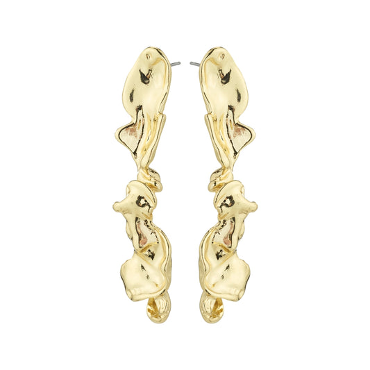 Pilgrim Gold Plated Pulse Hammered Statement  Earrings