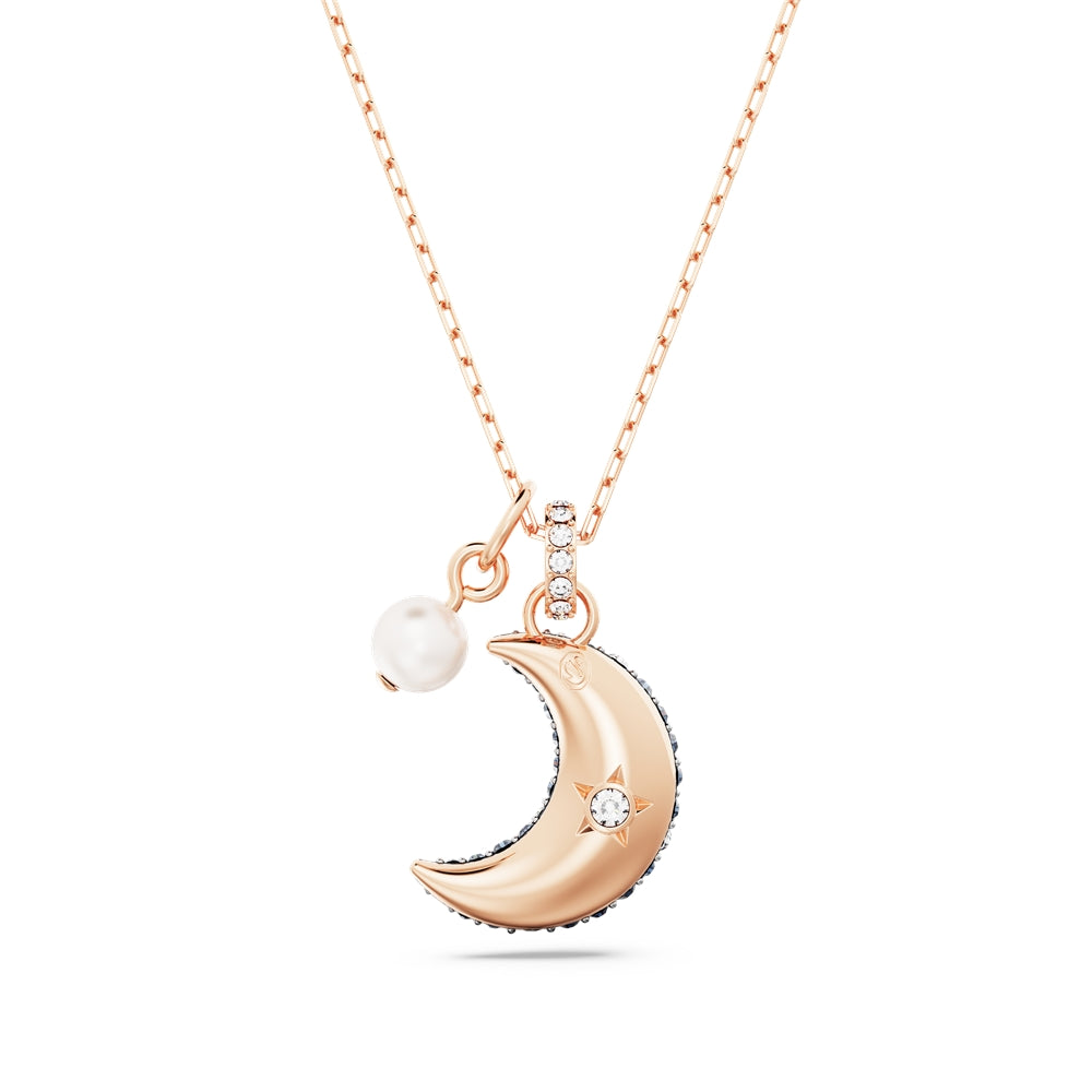 Swarovski Luna Rose-Gold Moon Pendant Necklace