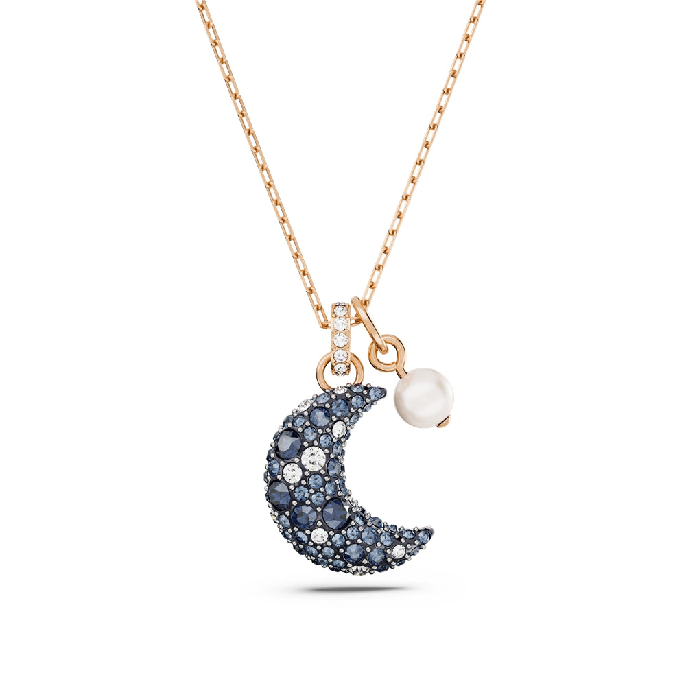 Swarovski Luna Rose-Gold Moon Pendant Necklace