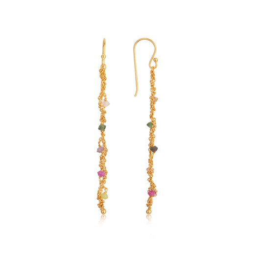Argento Gold Mix Tourmaline Gem Drop Earrings
