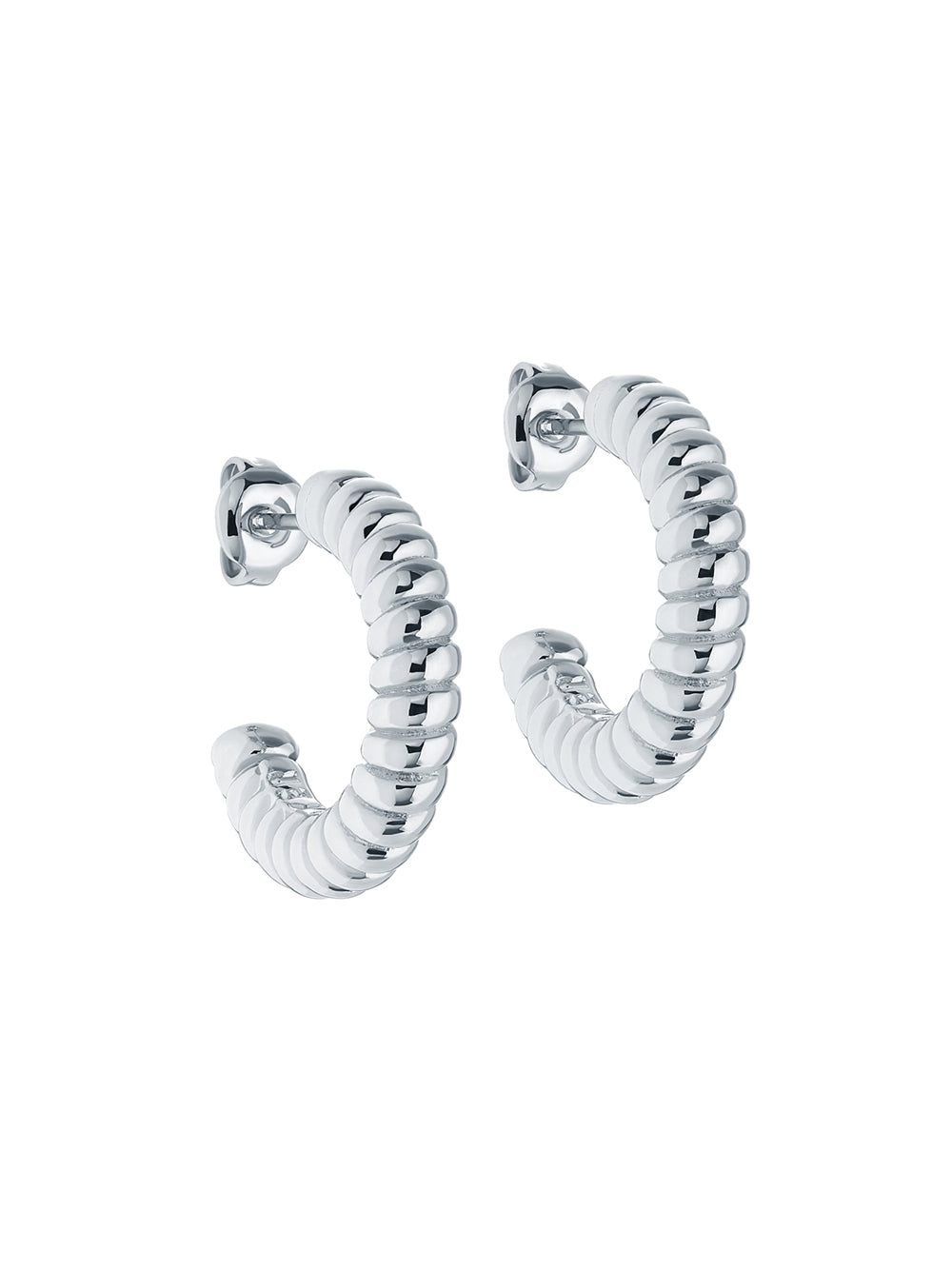 Ted Baker Silver Tottie Twist Hoop Earrings