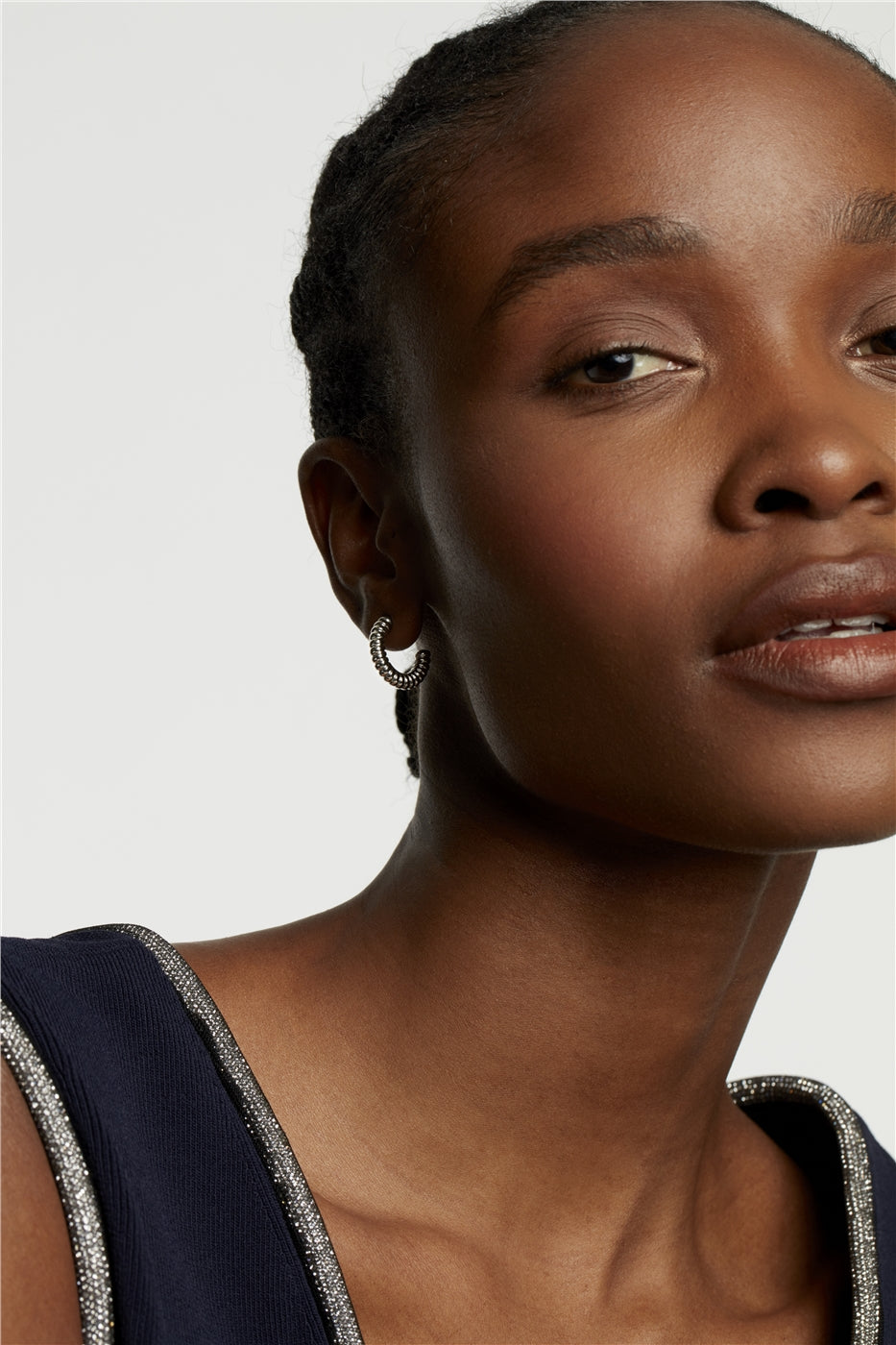 Ted Baker Silver Tottie Twist Hoop Earrings