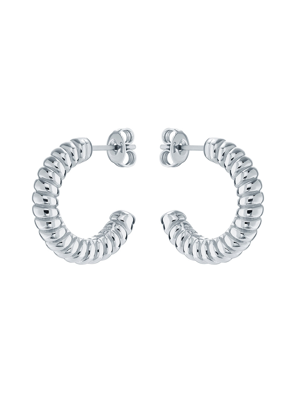 Ted Baker Silver Tottie Twist Hoop Earrings
