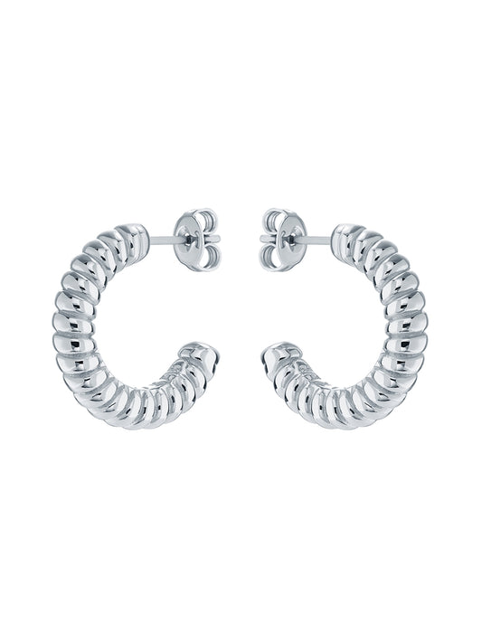 Ted Baker Silver Tottie Twist Hoop Earrings