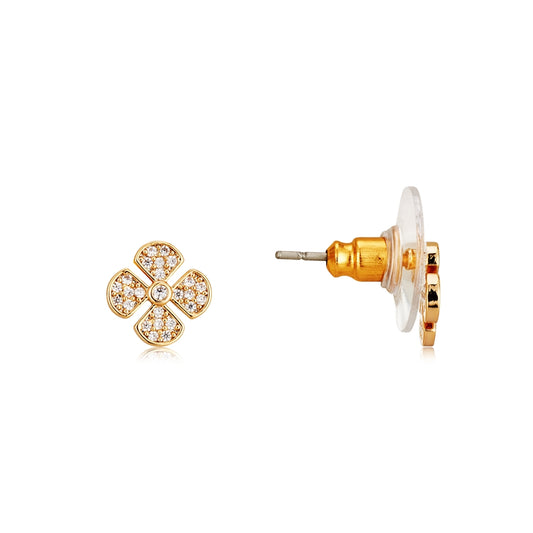 August Woods Gold Petite Floral CZ Stud Earrings