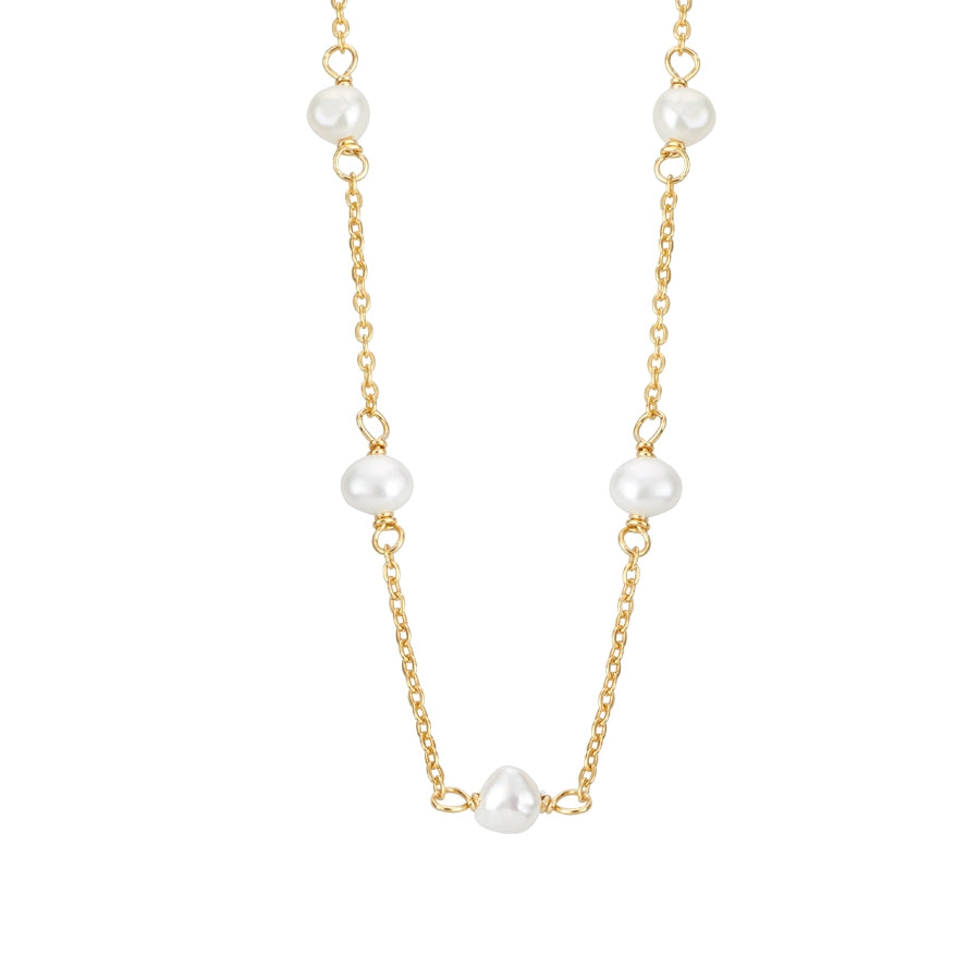 Argento Gold Classic Pearl Chain Necklace