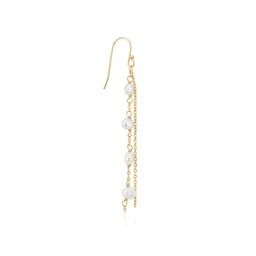Argento Gold Classic Pearl Chain Earring