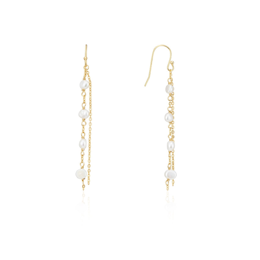 Argento Gold Classic Pearl Chain Earring