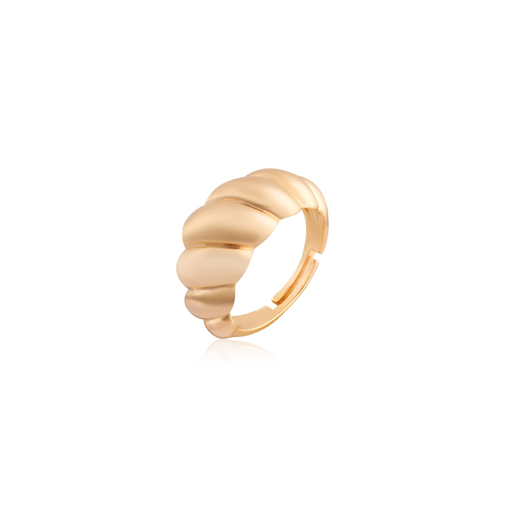 August Woods Gold Chunky Twisted Adjustable Ring