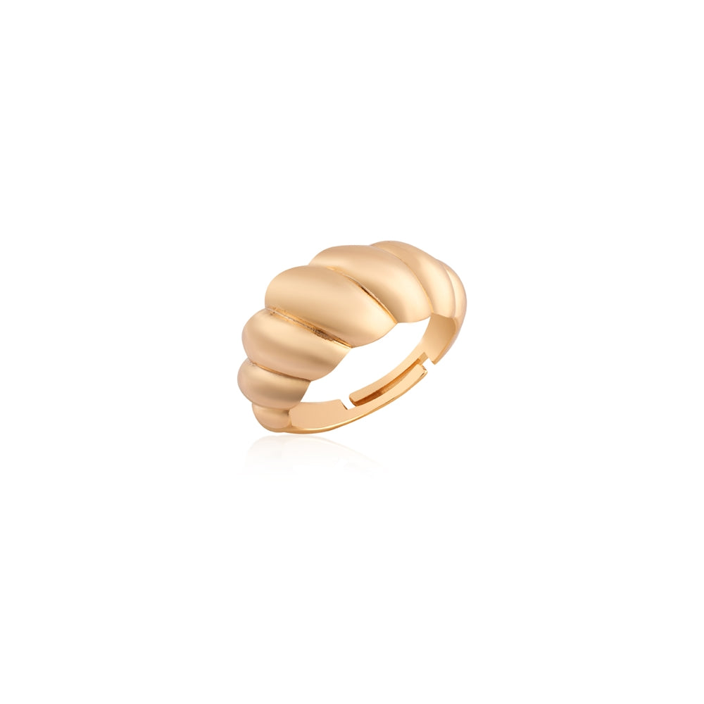 August Woods Gold Chunky Twisted Adjustable Ring