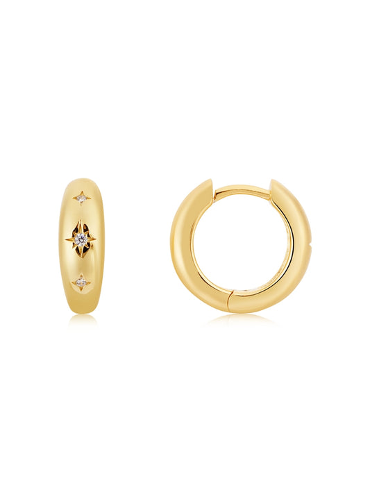 Argento Gold Galaxy Star Petite Hoops