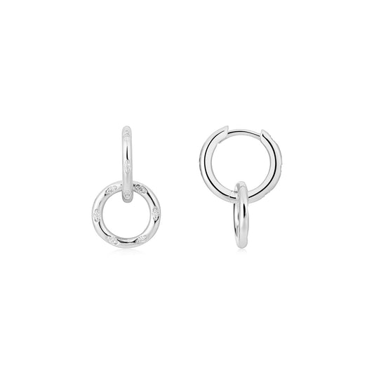 Argento Silver Galaxy Star Hoop Earrings